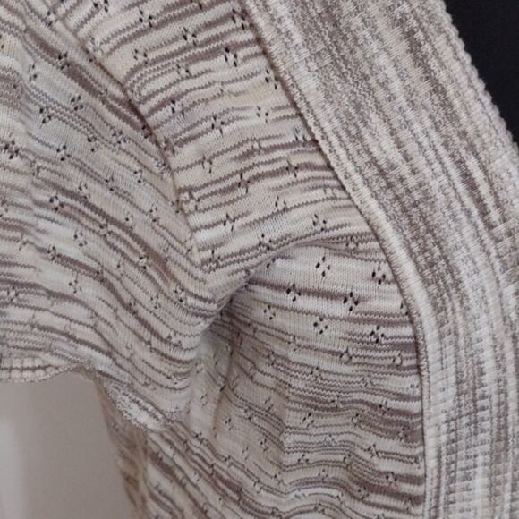 𝅺Exhilaration short sleeve static print cardigan brown, tan, and cream size XXL - Picture 2 of 6
